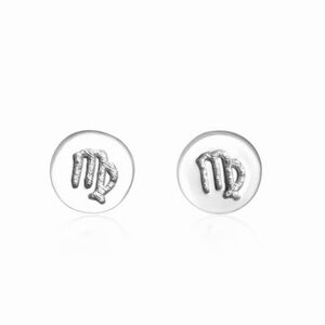 925 Sterling Silver Virgo Zodiac Stud Earrings